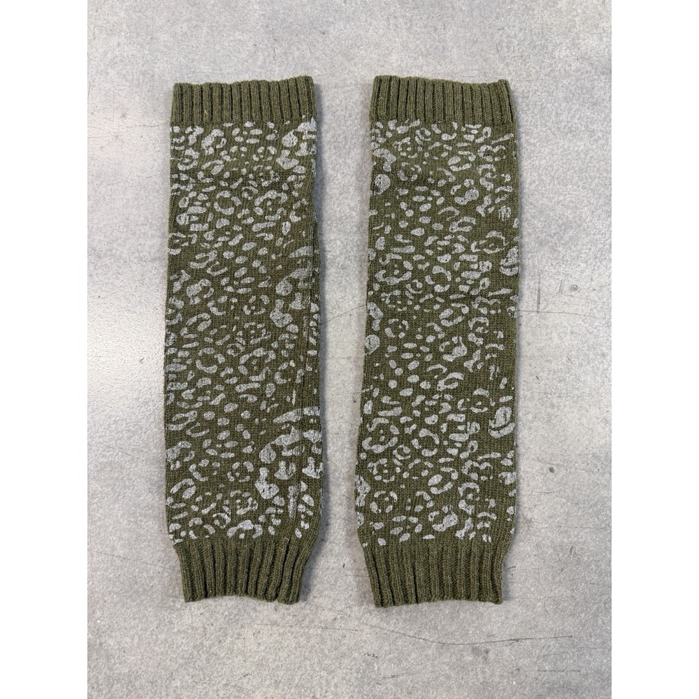 Unbranded Women's Army Green and Silver Leopard Print Leg Warmer